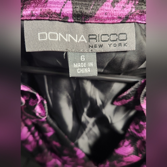 Donna Ricco Black and Floral Size 6 Dress - Picture 3 of 3